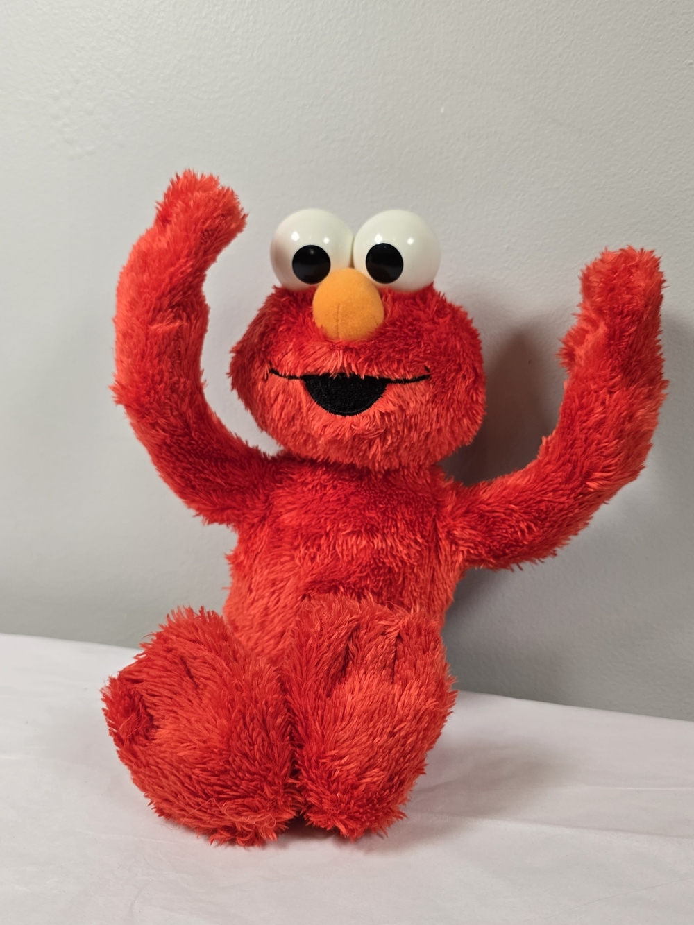 Sesame Street Peekaboo Red Elmo Plush with Orange Nose and Big Eyes